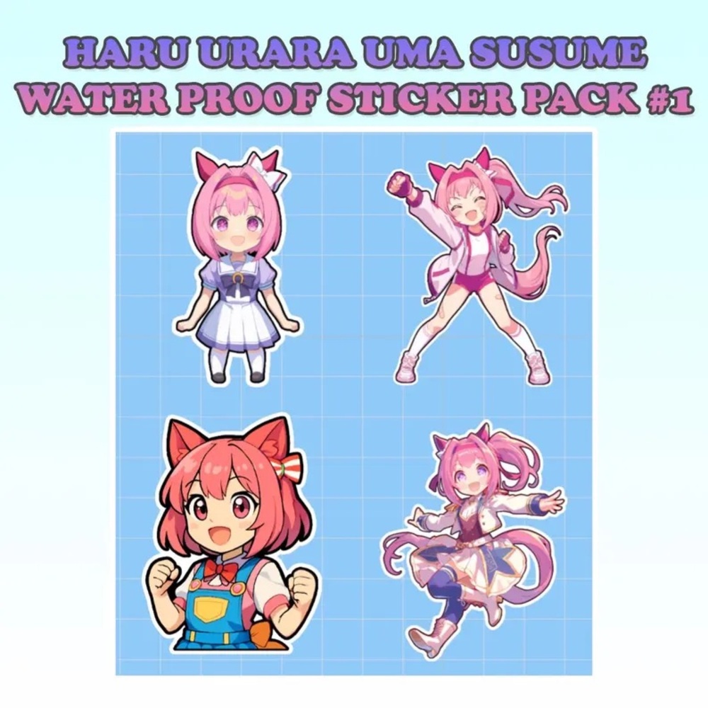 Haru Urara Uma Musume Waterproof Vinyl Sticker Pack 4x6cm